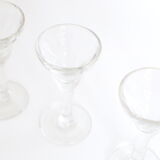 Set de 4 verres à liqueur, verre à pieds, vintage