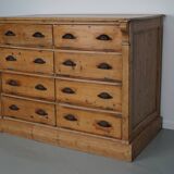 Antique German pine shop cabinet, early 20th century