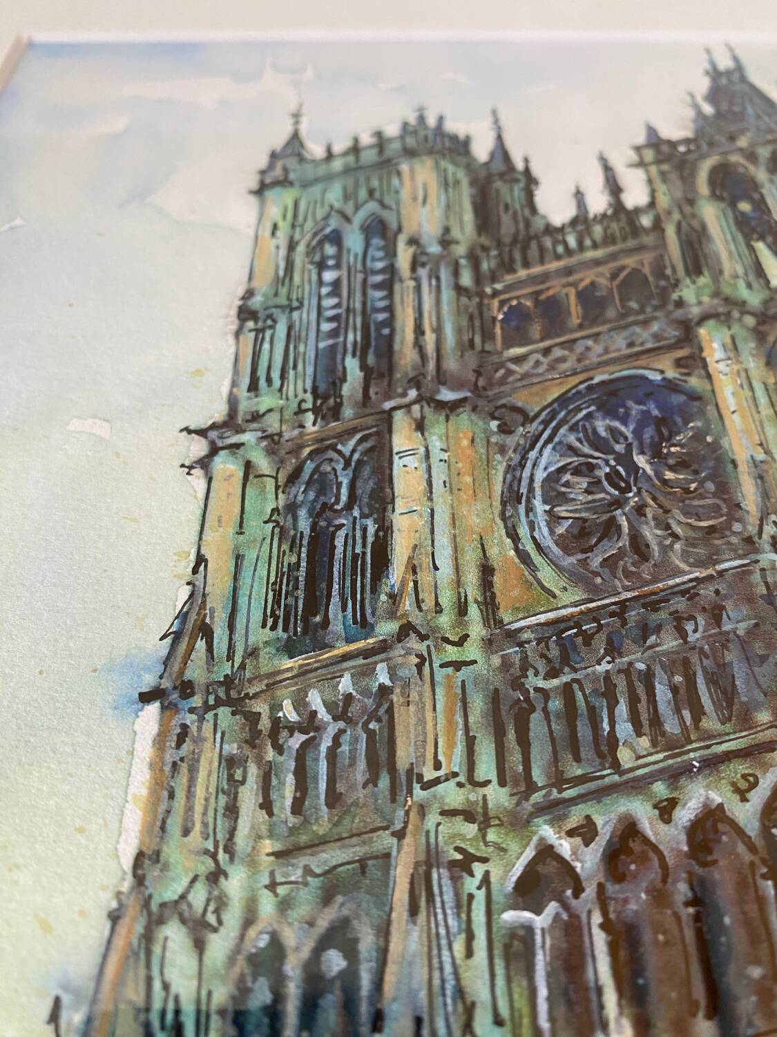 Amiens Cathedral watercolor