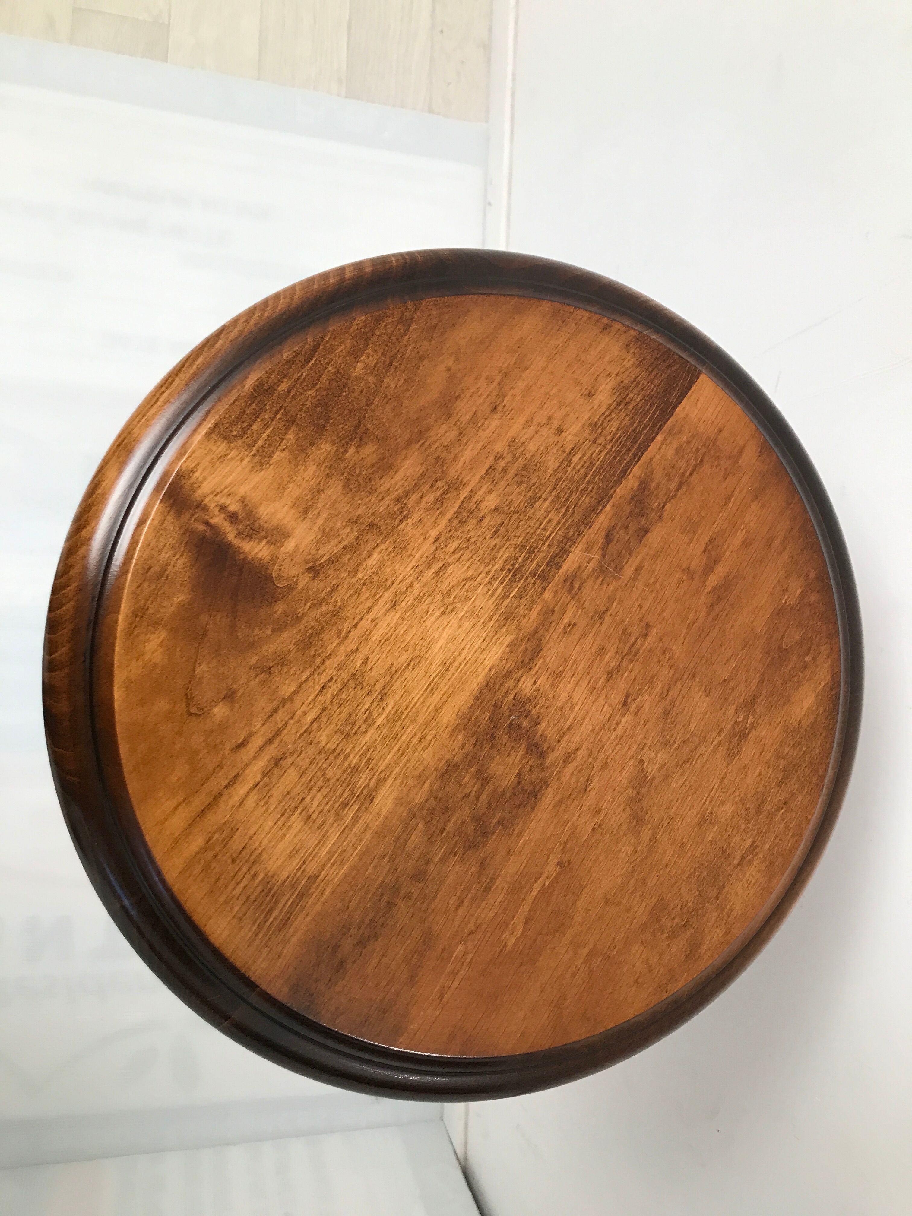 Column, wooden pedestal turned in vintage walnut
