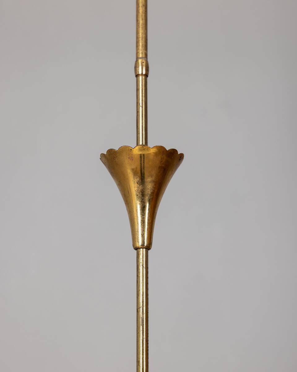 Lustre vintage années 40 en cristal décoré et laiton design italien