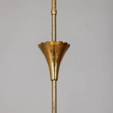 Lustre vintage années 40 en cristal décoré et laiton design italien