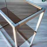 Aluminium and smoked glass console/shelf 1970-80