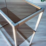 Console/étagère aluminium et verre fumé 1970-80