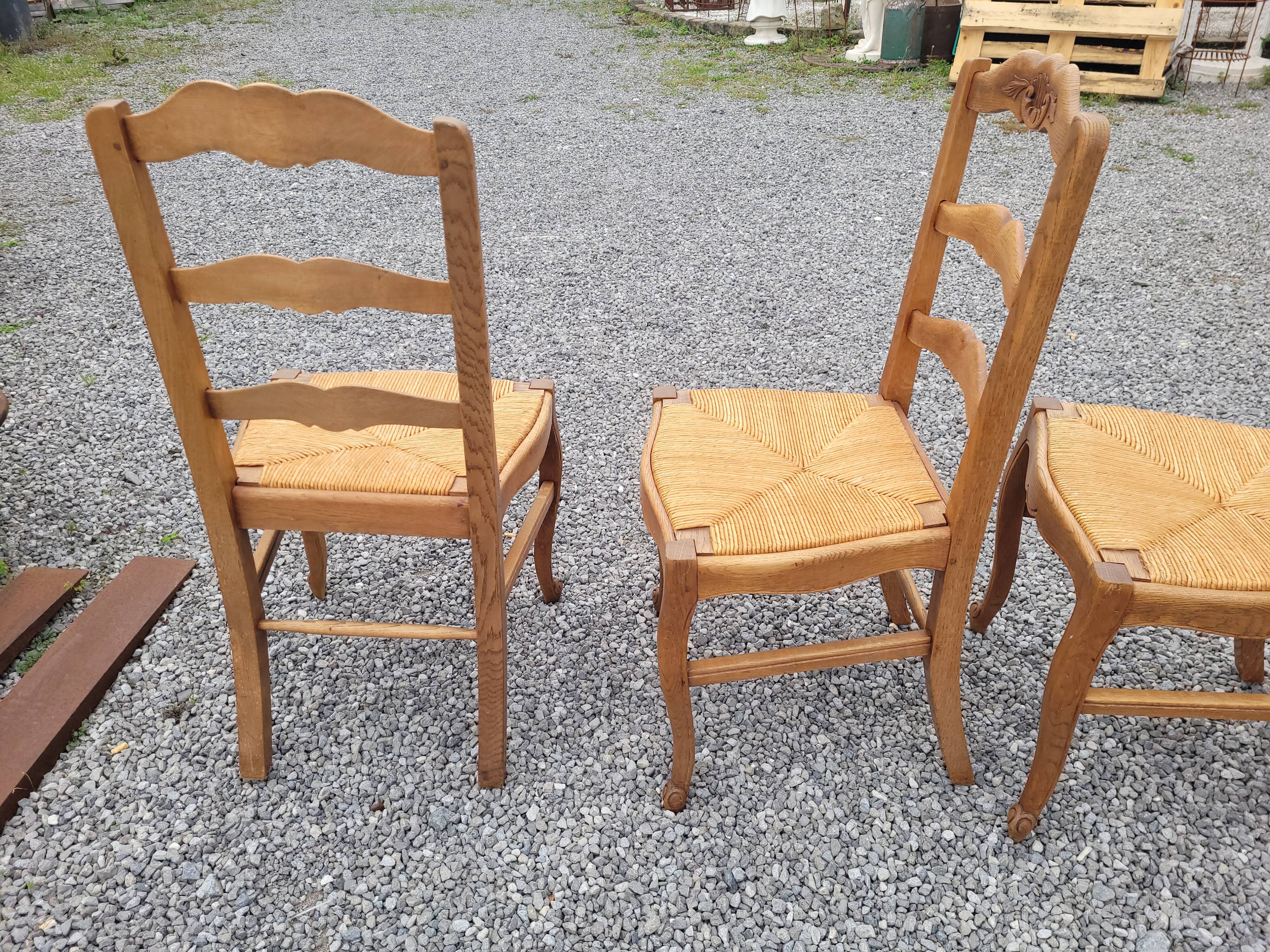 6 Louis XV style oak chairs