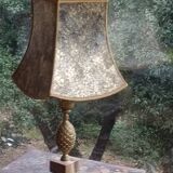 Bronze and marble pineapple lamp, vintage 1960s/70s.