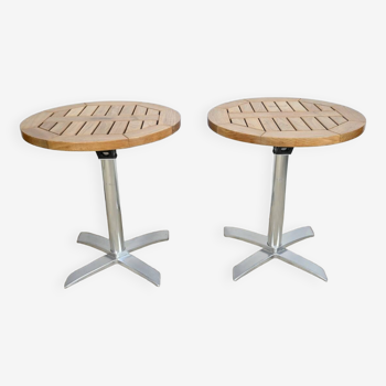 Tables de Bistrot en Frêne, estampillées R.Vlaemynck – Fin XXe