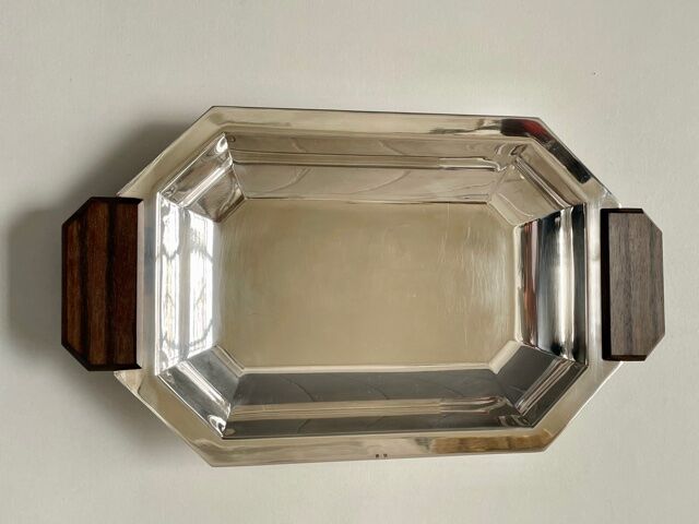 Art Deco silver metal bread basket