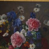 Ancien tableau bouquet de fleurs