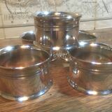 Set of 4 silver metal napkin rings