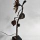 Vintage metal and bronze sunflower sculpture lamp, 1970s belgium