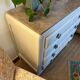 Commode vintage art déco bois et marbre pied moustache