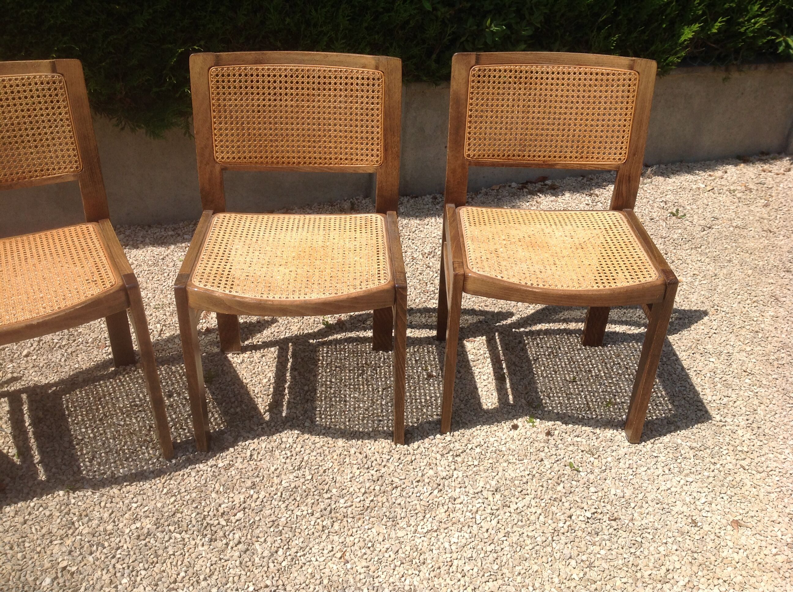 Lot de 4 chaises cannées Baumann vintage