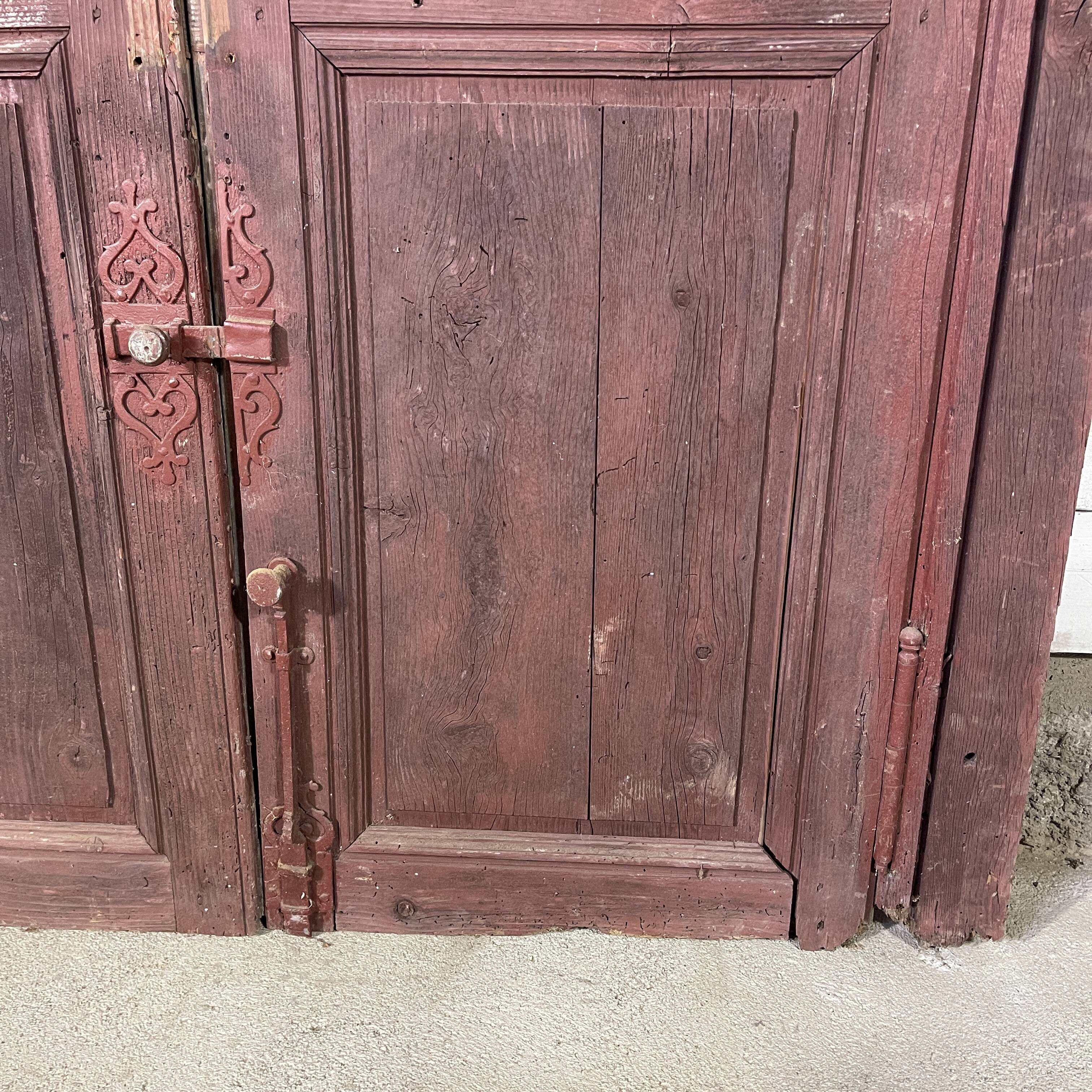 Double weathered wooden door