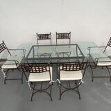 Table en verre et 6 chaises Roche Bobois