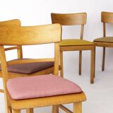 Lot de 6 chaises de salle à manger allemandes vintage, années 1950-1960 | Structure en hêtre