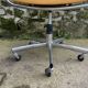 Fauteuil à roulettes Strafor en tweed jaune 1970