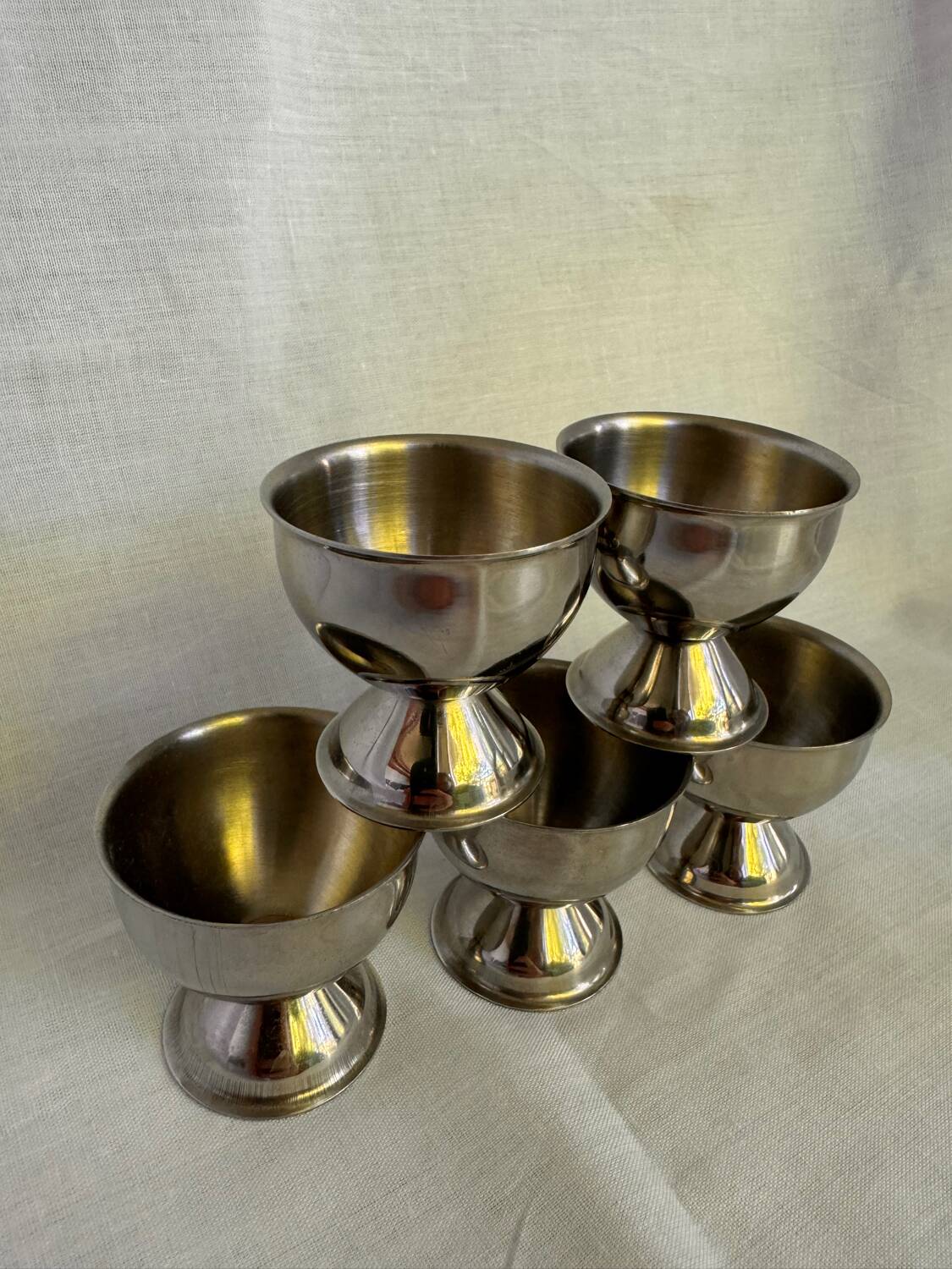 Set de 5 coquetiers en acier inoxydable