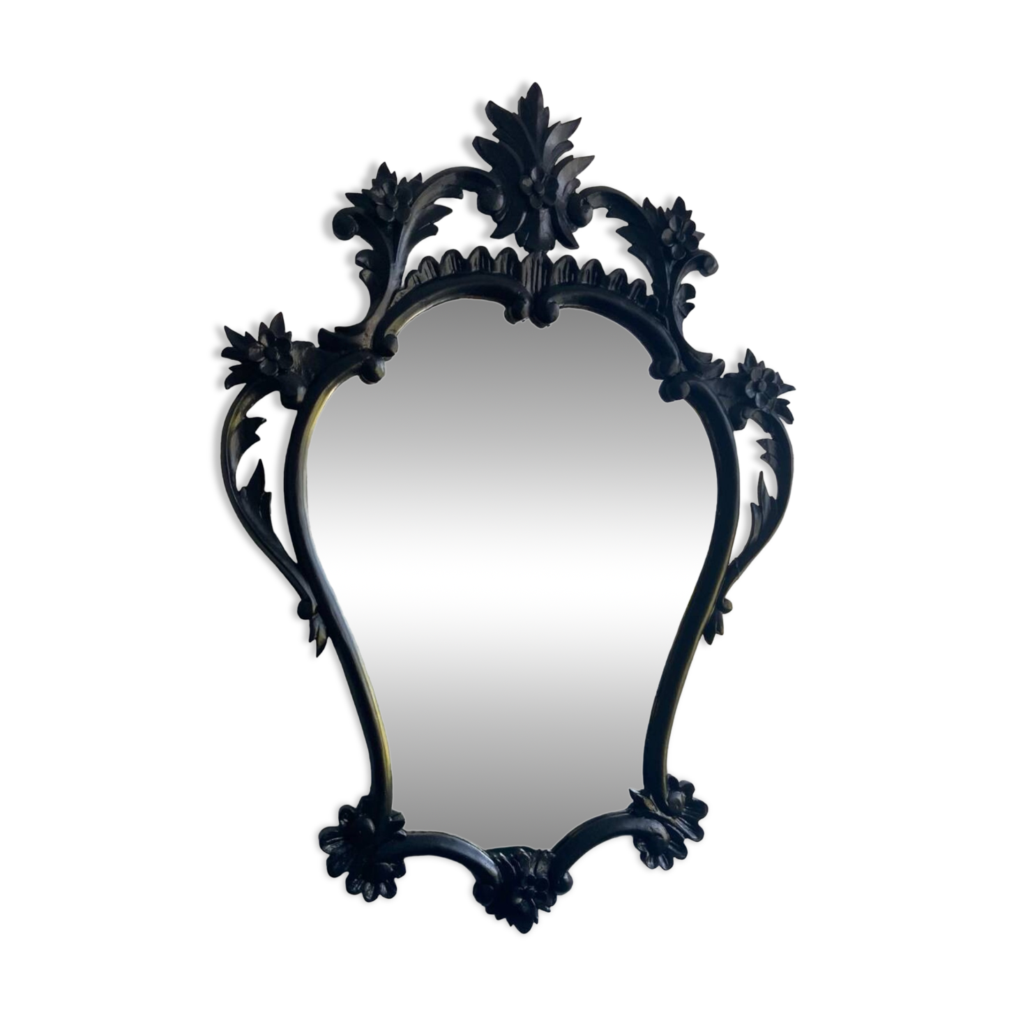 Black wood mirror