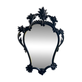 Black wood mirror