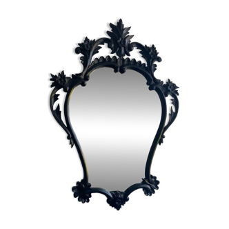 Black wood mirror