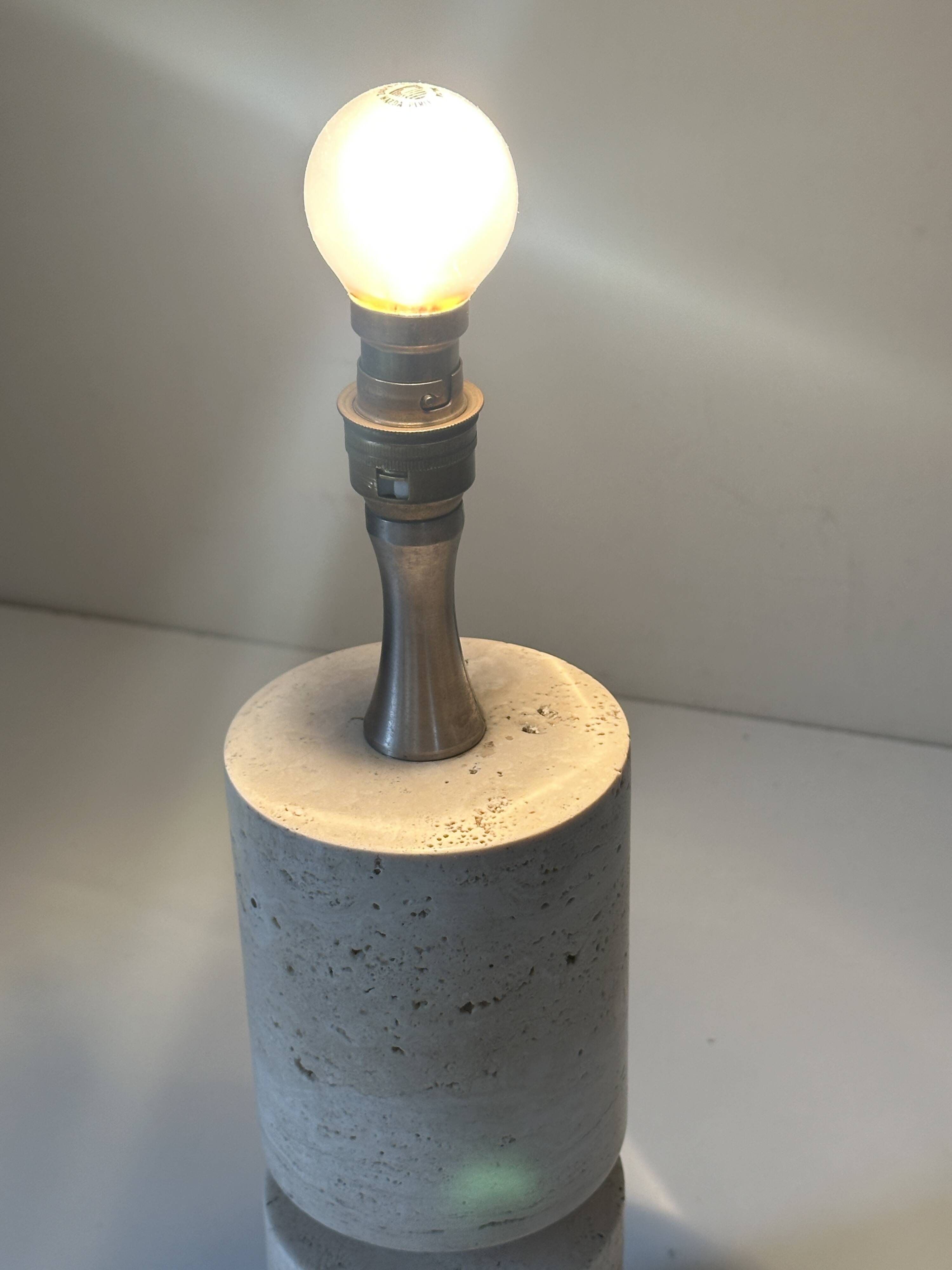 Vintage travertine lamp design 60s 70s