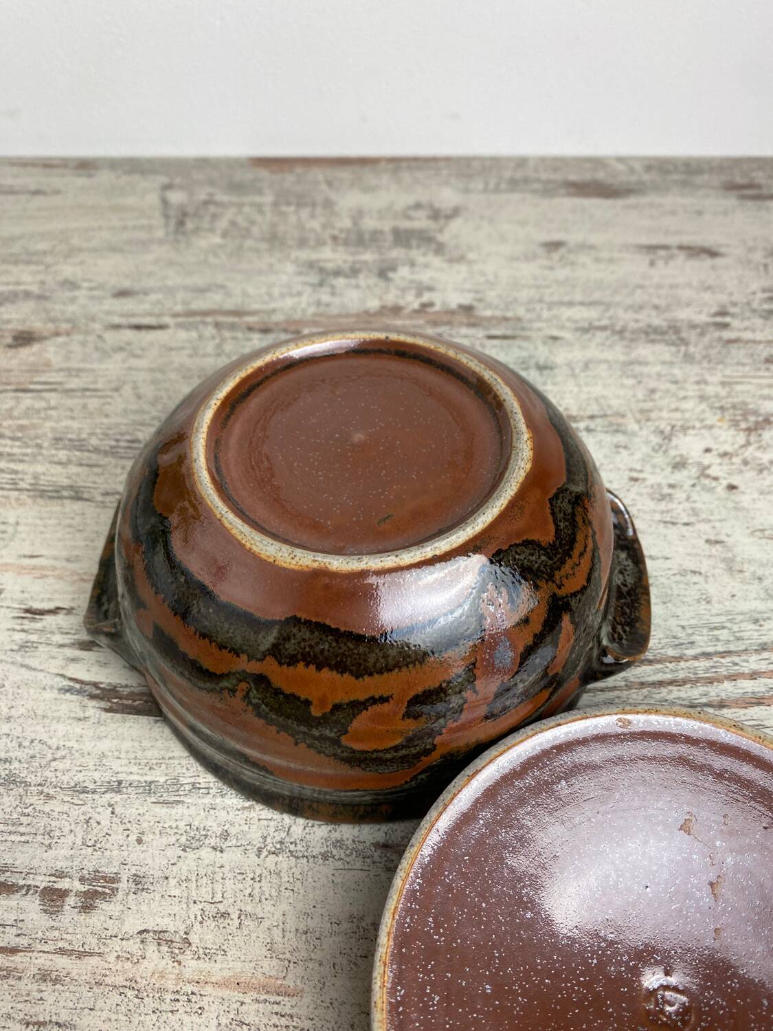 Bonbonnière en grès vernissé
