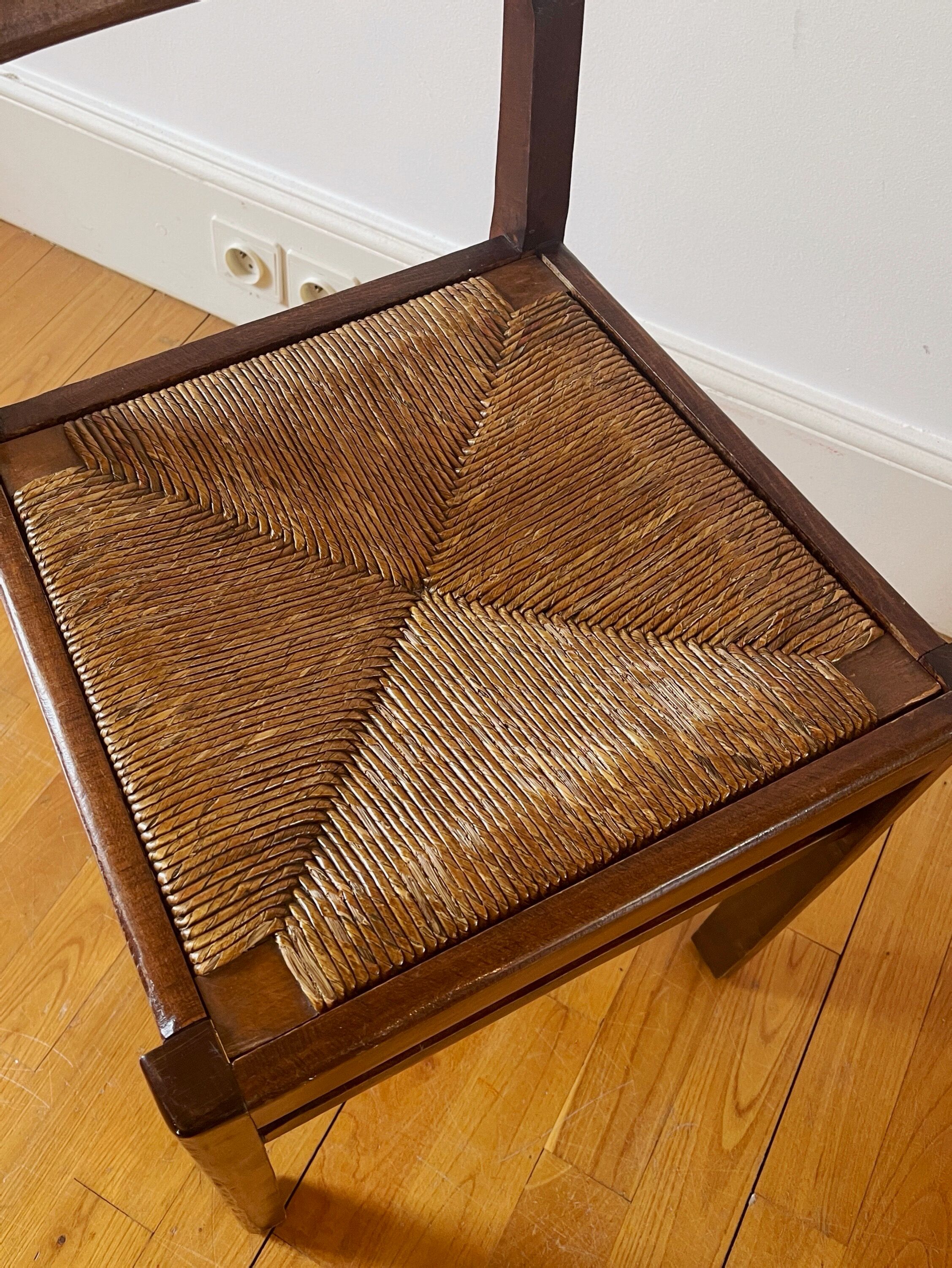 Pierre Cruège straw chair 1950s