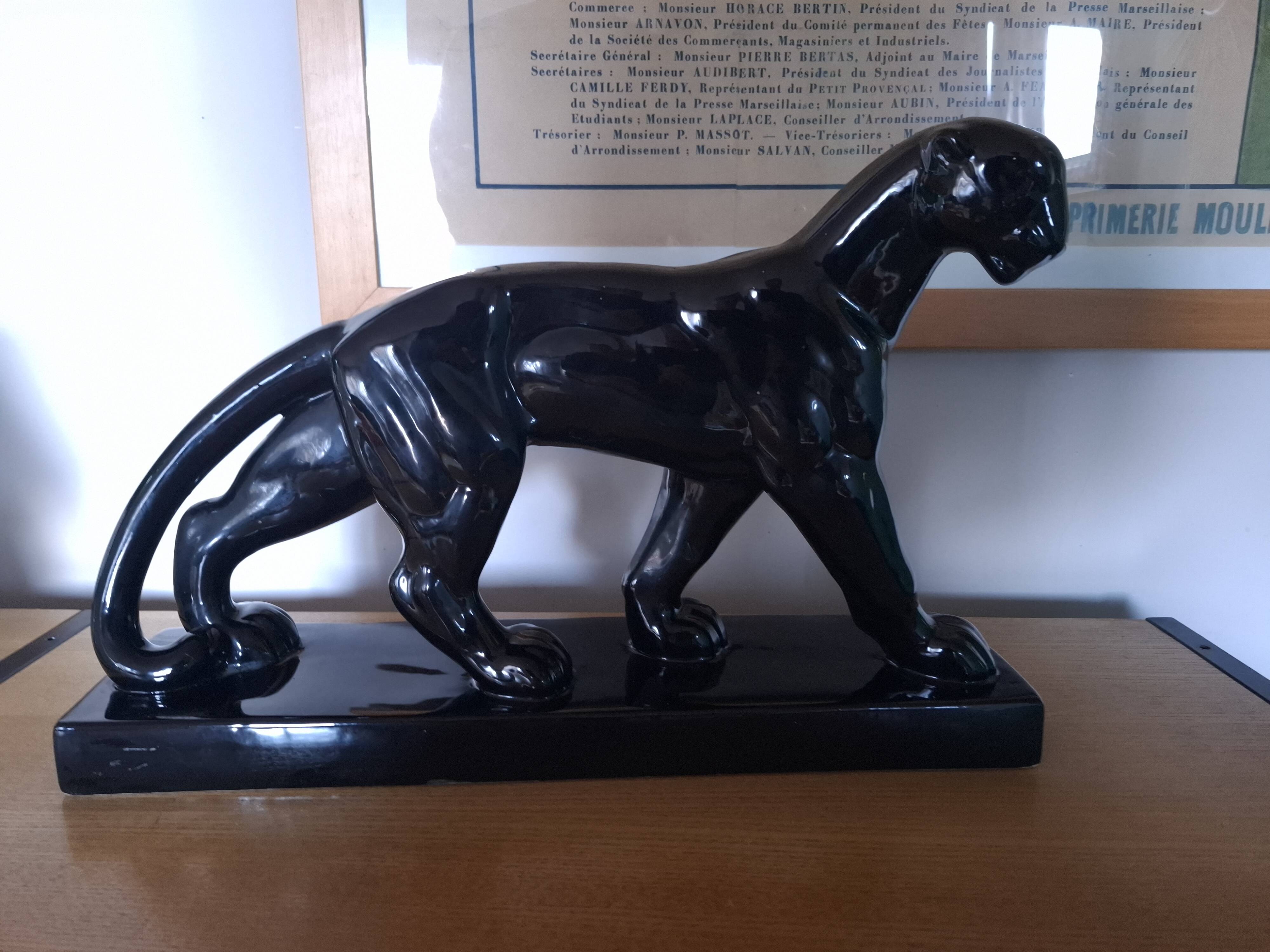 Art deco st clement ceramic panther