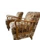 Set of 2 vintage wooden armchairs / club chairs