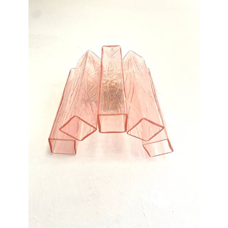 Applique murale en verre de Murano rose « Squared » de style moderne du milieu du siècle dernier