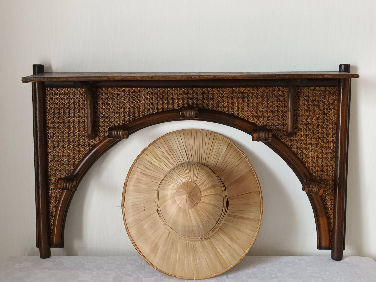 Vintage bamboo wall coat rack
