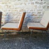 Wooden and fabric shell chairs