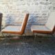 Wooden and fabric shell chairs