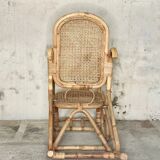 Rattan and cane rocking chair