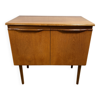 Mid-Century Retro Vintage Teak Record Cabinet 1960  Organically Formed Hand