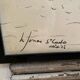Old charcoal lithograph h. jonas st carlo august 76 + black wood frame