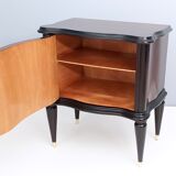 Pair of Mahogany Nightstands with in the Style of Tomaso Buzzi, Italy, 1950s