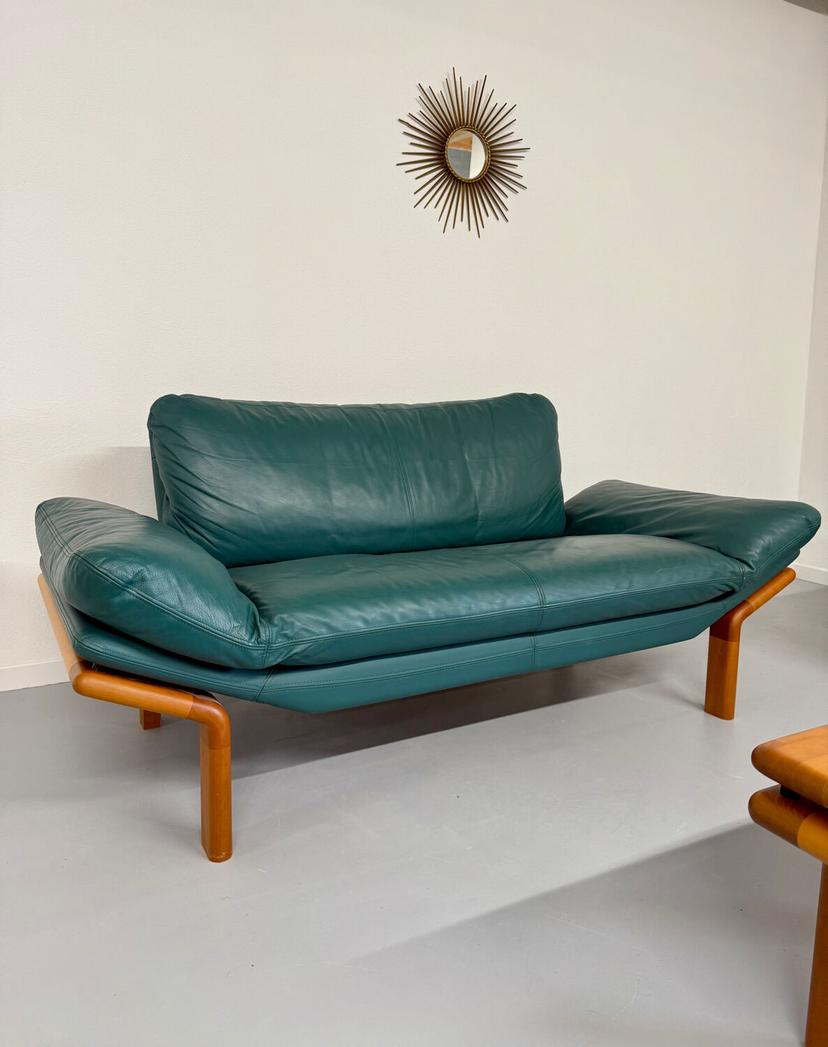 Salon complet canapé cuir teck design scandinave Komfort Danish