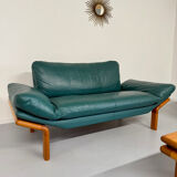 Salon complet canapé cuir teck design scandinave Komfort Danish