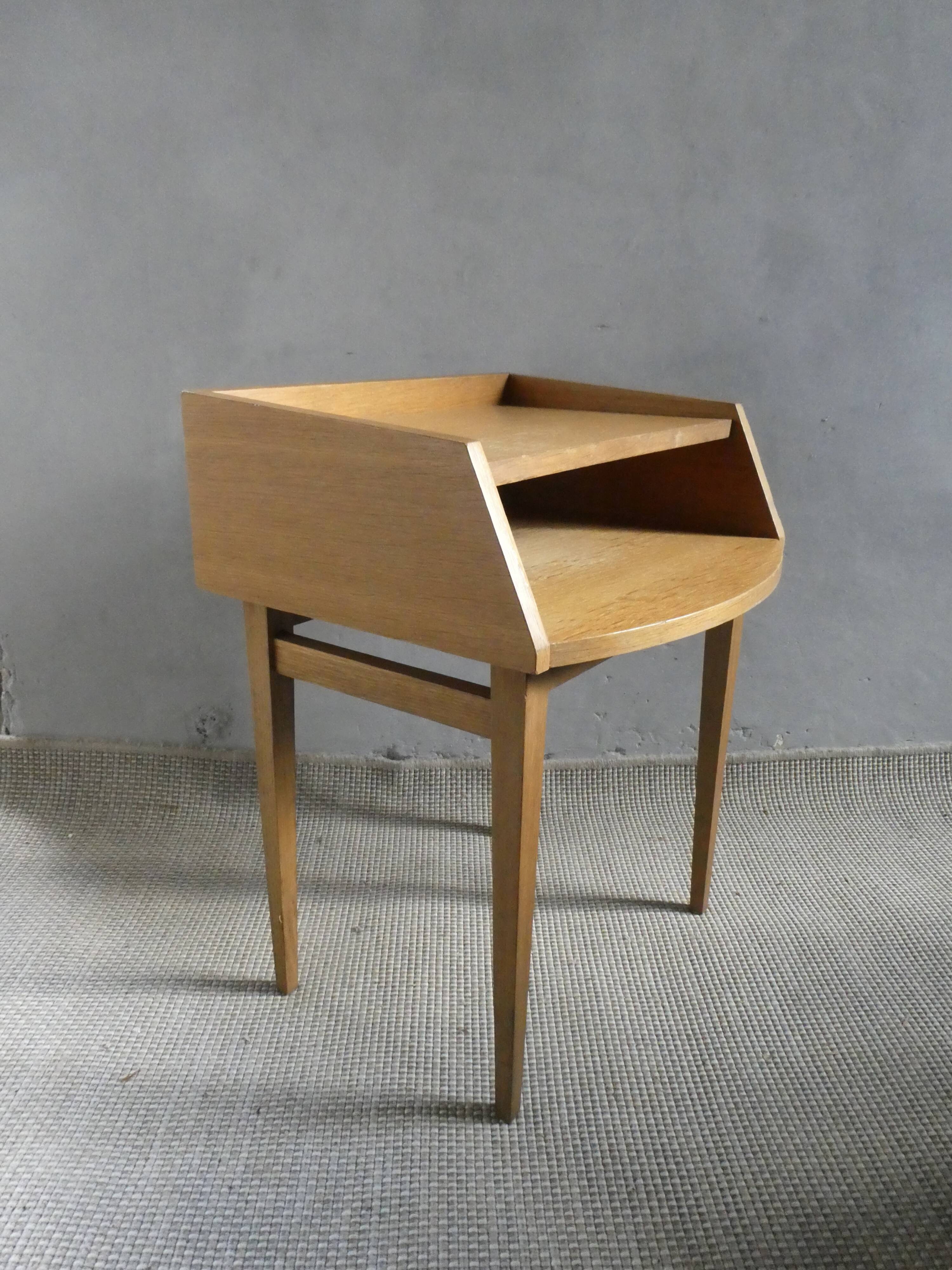 Light wood bedside table from the 1960s.