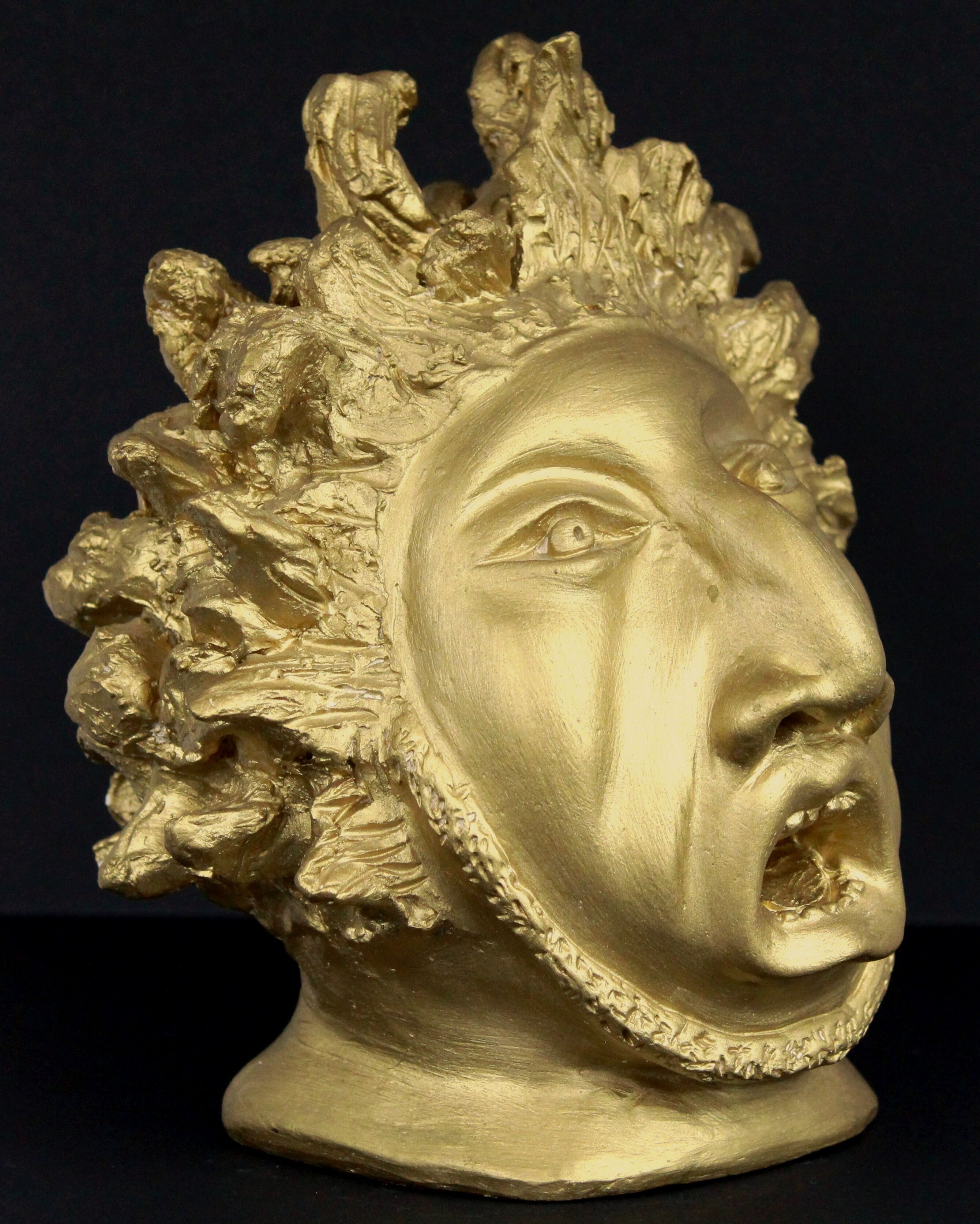 Head plaster gold paint