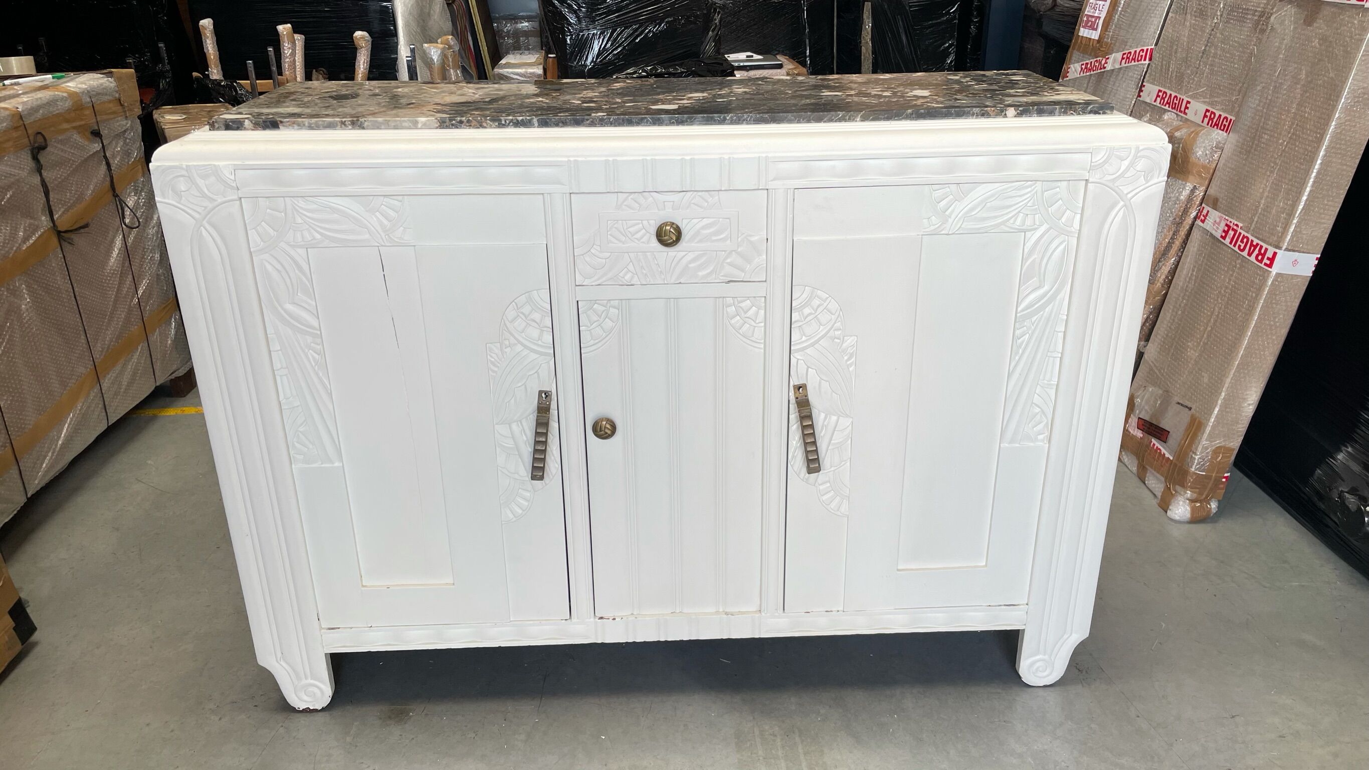 White wooden sideboard