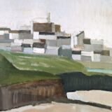 1961 Mid-Century Modern "Brittany" Vintage Expressionist Landscape Oil Painting, Framed