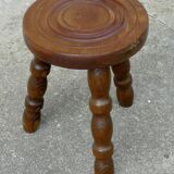Vintage turned wooden tripod stool 1950-60