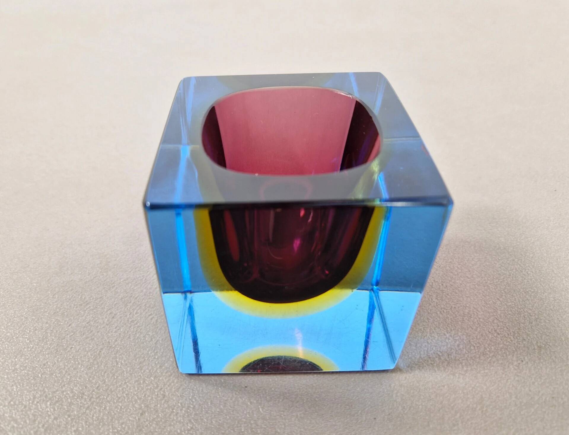 Murano Sommerso | Cube en verre | Années 1960