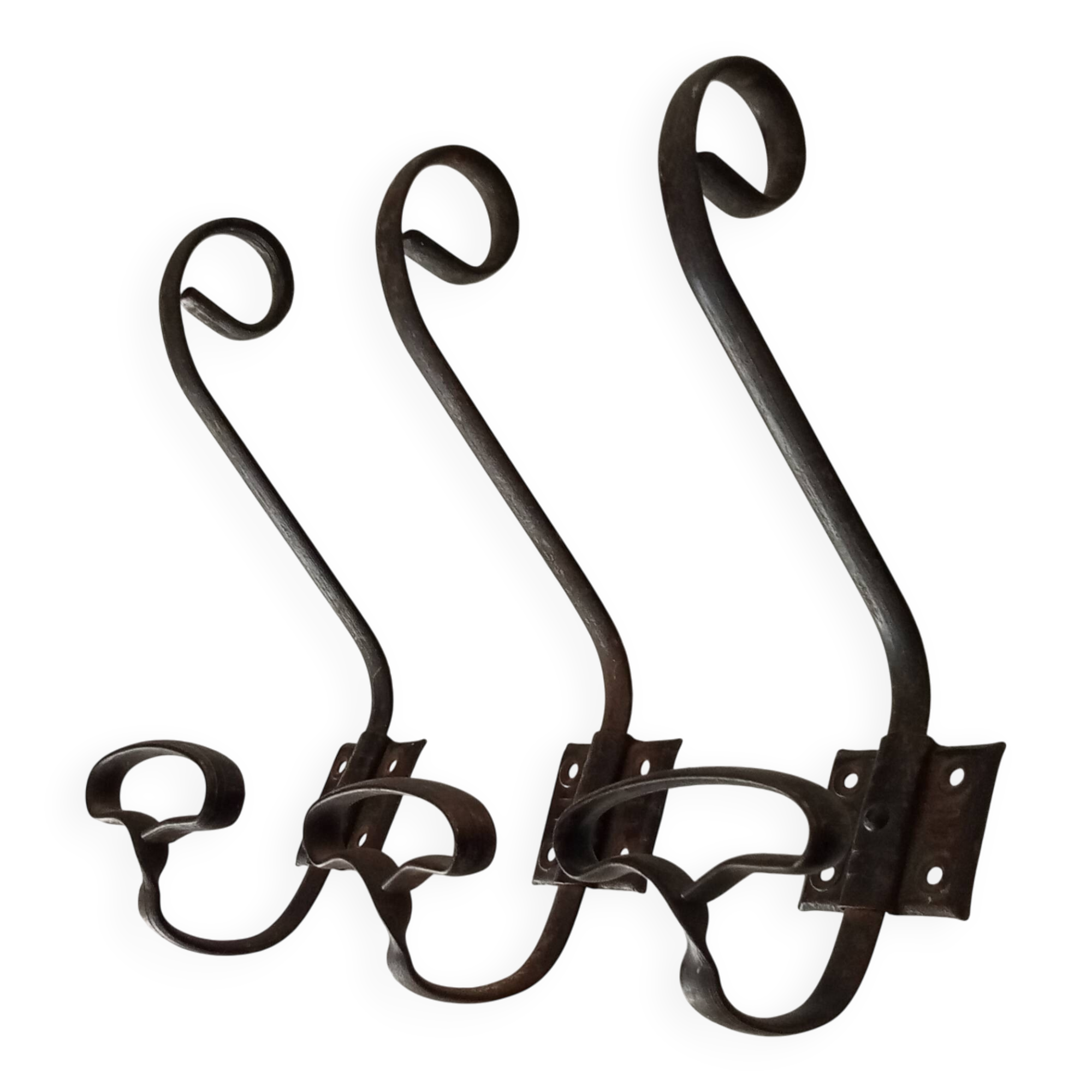 Set of 3 vintage coat hooks.