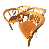 Bauhaus art deco Viennese chairs in beech wood.