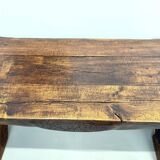 Table Brutaliste en Chêne Massif, Art Populaire (Vers 1900)