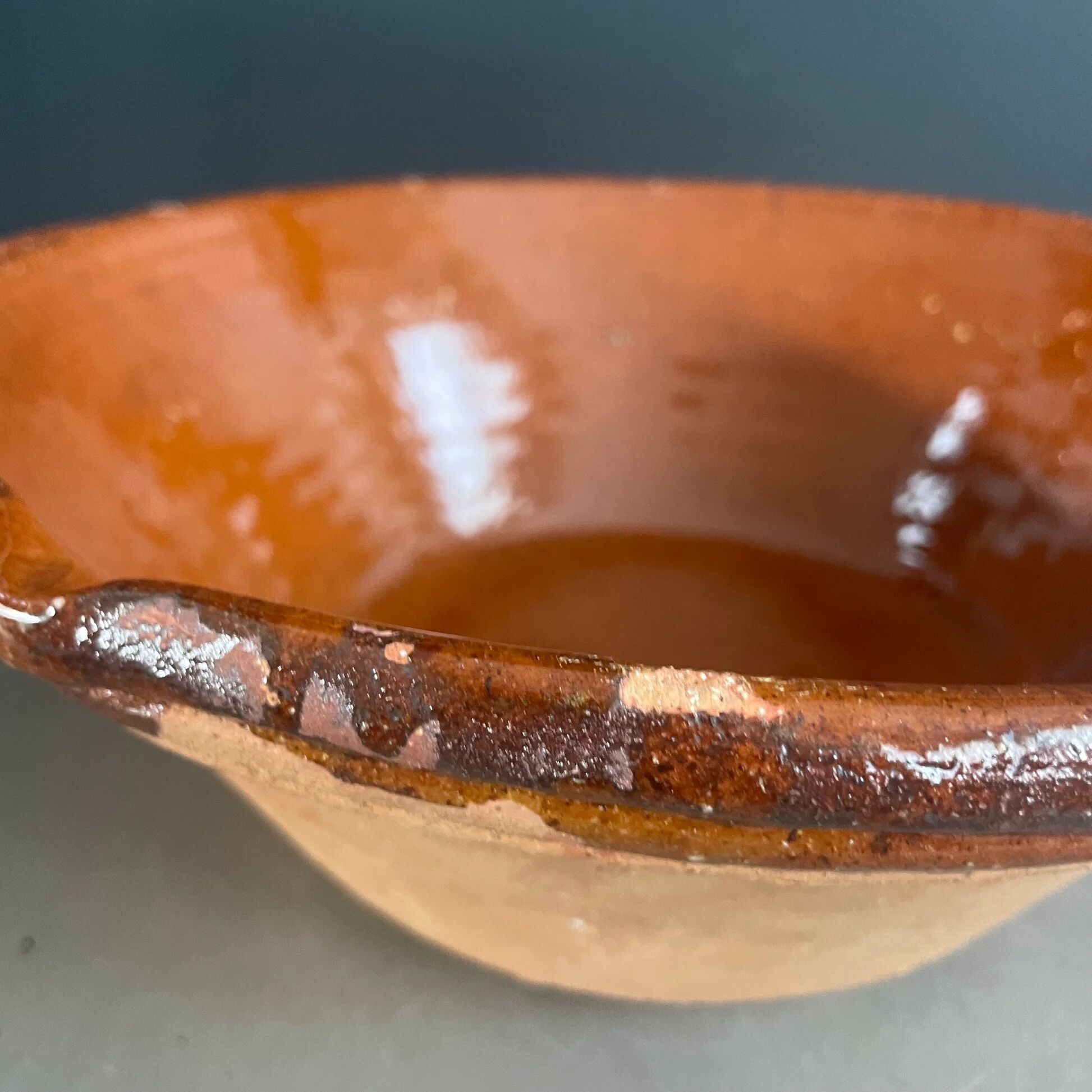 Large glazed terracotta kitchen bowl - 1110